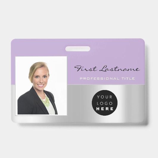 Badge Analyseur de nom de logo de code-barres d'employé (Avant)