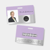 Badge Analyseur de nom de logo de code-barres d'employé (Avant & arrière)