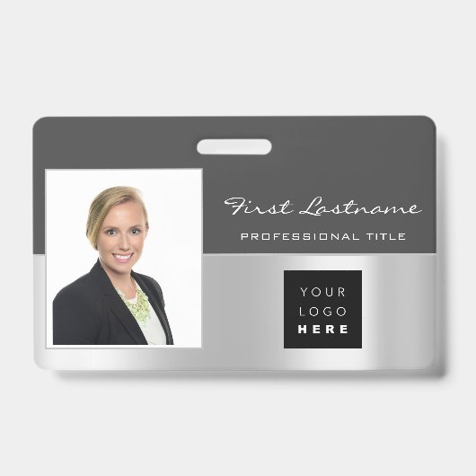 Badge Analyseur de nom de logo de code-barres d'employé  (Avant)