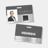 Badge Analyseur de nom de logo de code-barres d'employé  (Avant & arrière)