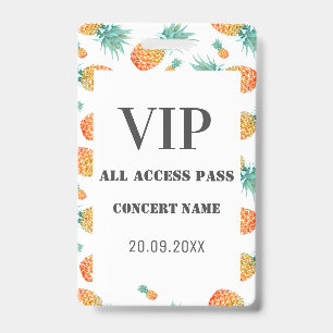 Badge Ananas Tropical Tous VIP Access Concert Party