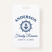 Badge Ancre bleu marine Helm Famille Réunion (Devant)