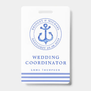 Badge Ancre Nautione Bleue   Organisateur de mariage