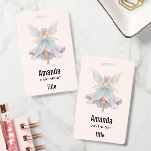 Badge Ange Magique Fée Couleurs Pastel Entreprise