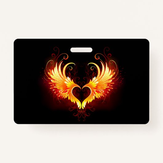 Badge Angel Fire Heart with Wings (Devant)