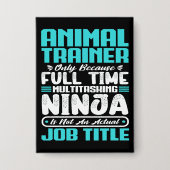 Badge Animal Trainer Job Titre Profession Funny Training (Recto)