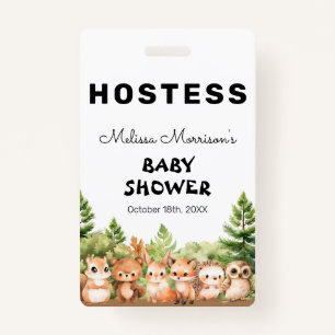 Badge Animaux de forêt Baby Boy Shower Hostals