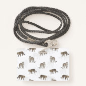 Badge Animaux de la jungle du léopard blanc moderne (Derrière avec lanière)