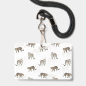 Badge Animaux de la jungle léopard doré blanc moderne (Arrière avec lanière)