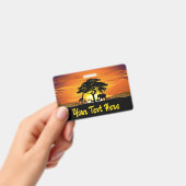 Badge Animaux sauvages au coucher du soleil dans la sava (Handheld)