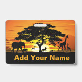 Badge Animaux sauvages sur les serres de soleil de Savan (Arrière)