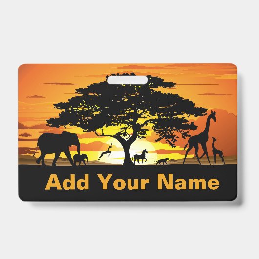 Badge Animaux sauvages sur les serres de soleil de Savan (Avant)