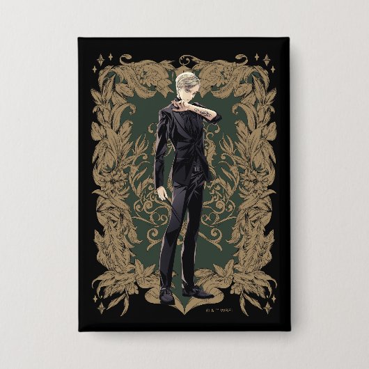Badge Anime Draco Malfoy Cadre Ornate (Recto)