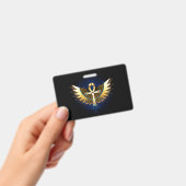 Badge Ankh doré avec des ailes (Manuel / portable)