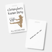 Badge Anniversaire de enfant de la fête de karaté modern (Avant & arrière)