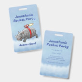 Badge Anniversaire de Hippo Fusée (Avant & arrière)