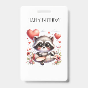 Badge Anniversaire du pilote raton laveur