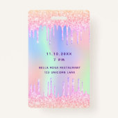 Badge Anniversaire fête arc-en-ciel nom de la parties sc (Dos)