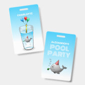 Badge Anniversaire Pool Party (Avant & arrière)