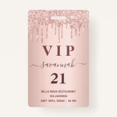 Badge Anniversaire rose or rousse parties scintillant go (Devant)