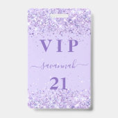 Badge Anniversaire violet lavande vip invitation (Avant)