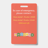 Badge Anxieux Lanière d'identité de handicap invisible a (Arrière)