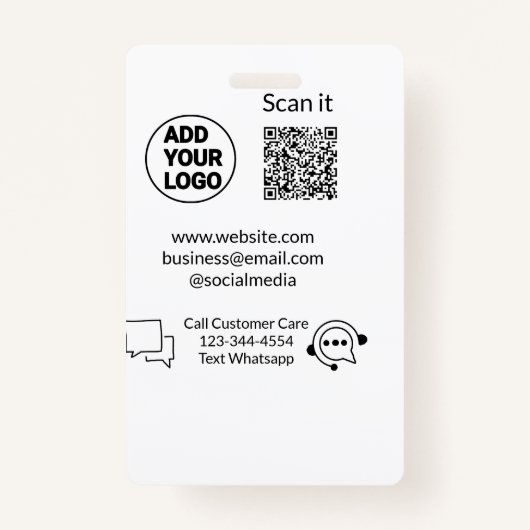 Badge Appeler le texte du service client whatsapp Q R co (Devant)