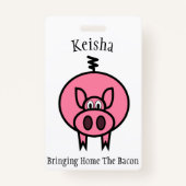 Badge Apportant à la maison le porc de rose de lard (Devant)