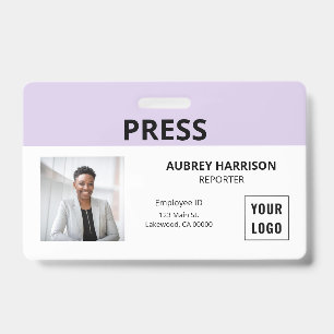 Badge Appuyer sur l'ID photo simple