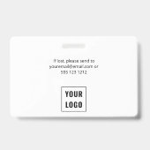 Badge Appuyer sur l'ID photo simple (Dos)