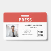 Badge Appuyer sur l'ID photo simple (Face)