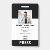 Badge Appuyez sur la photo professionnelle de l'employé  (Front)