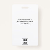 Badge Appuyez sur la photo professionnelle de l'employé  (Dos)