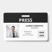 Badge Appuyez sur Simple Photo ID (Avant)
