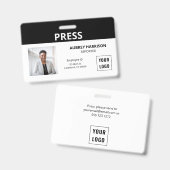 Badge Appuyez sur Simple Photo ID (Avant & arrière)