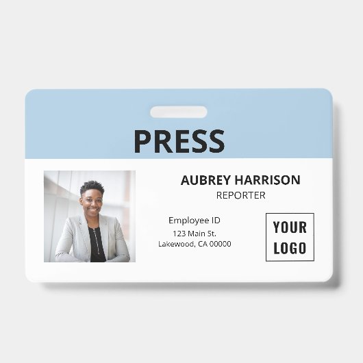 Badge Appuyez sur Simple Photo ID (Avant)
