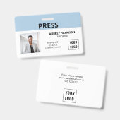 Badge Appuyez sur Simple Photo ID (Avant & arrière)