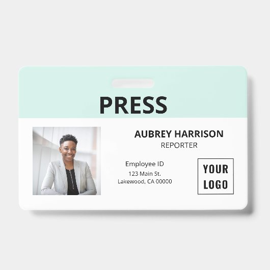 Badge Appuyez sur Simple Photo ID (Avant)