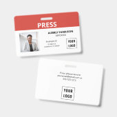 Badge Appuyez sur Simple Photo ID (Avant & arrière)
