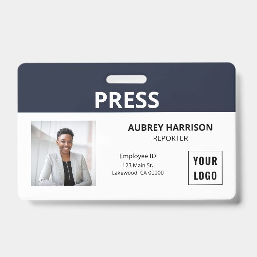 Badge Appuyez sur Simple Photo ID (Avant)