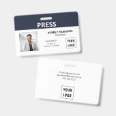 Badge Appuyez sur Simple Photo ID (Avant & arrière)