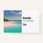 Badge Aquamarine Ocean Tropical Beach Scenic (Devant)