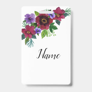 Badge Aquarelle belles fleurs romantique marbre élégance