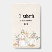 Badge Aquarelle blanche et Citrouille or (Arrière)