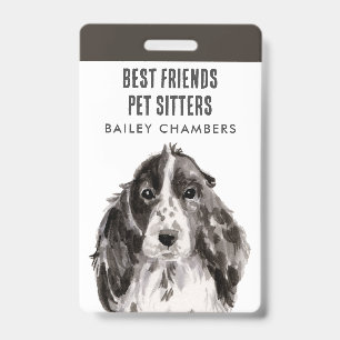 Badge Aquarelle Chien Walker Animaux de compagnie