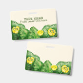 Badge aquarelle de nénuphar jaune (Recto et verso)