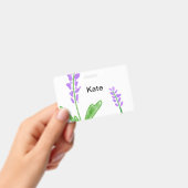Badge aquarelle fleur lavande violette ajouter nom texte (Manuel / portable)