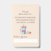 Badge Aquarelle Fournitures d'art Livres Identifiant de  (Back)