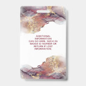 Badge Aquarelle Liquide Moderne Purple Et Or (Arrière)