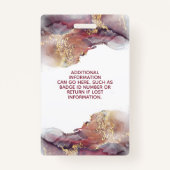 Badge Aquarelle Liquide Moderne Purple Et Or (Dos)